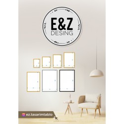 Altın Sessizlik Metal Çerçeveli Cam Tablo