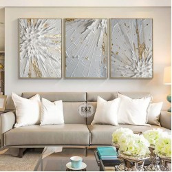 Net Çizgiler Metal Çerçeveli Cam Tablo Seti