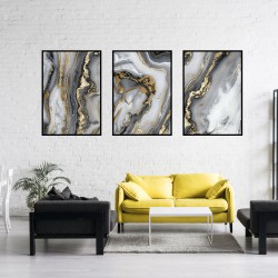 Mermer Akışı Metal Çerçeveli Tablo