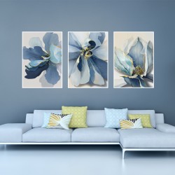 Sade Zarafet Metal Çerçeveli Cam Tablo Seti