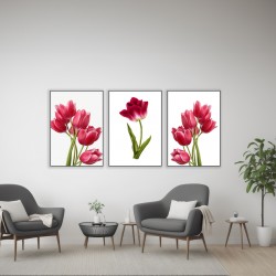  Aşka Açan Renkler Metal Çerçeveli Cam Tablo Seti