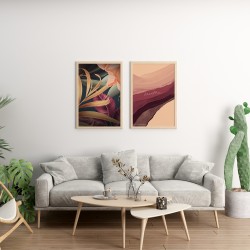 Gül Hâli Metal Çerçeveli Cam Tablo Seti