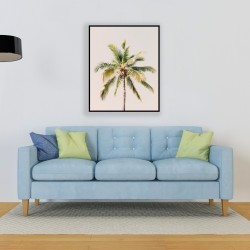Yalnız Palmiye Metal Çerçeveli Cam Tablo