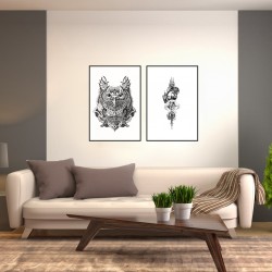 Ada Zamanı Metal Çerçeveli Cam Tablo Seti