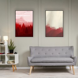 Kızıl Orman Metal Çerçeveli Cam Tablo Seti