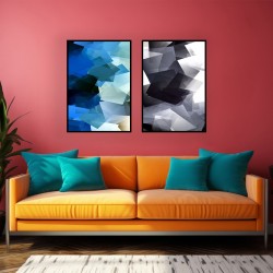 Ufukta Sürüler Metal Çerçeveli Cam Tablo Seti