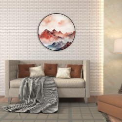 Göğe Yakın Metal Çerçeveli Yuvarlak Cam Tablo