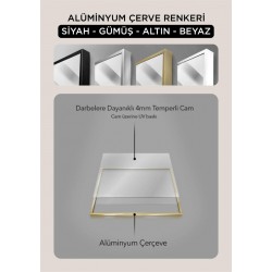 Altın Tozların Dansı Metal Çerçeveli Cam Tablo Seti