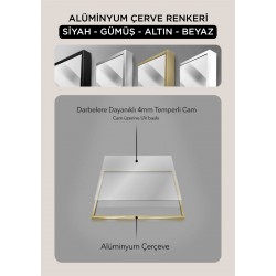 Göğe Yakın Metal Çerçeveli Yuvarlak Cam Tablo